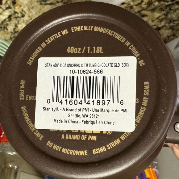 Stanley Quencher 40 ounce chocolate Gold tumbler cup Brand New - Picture 6 of 7